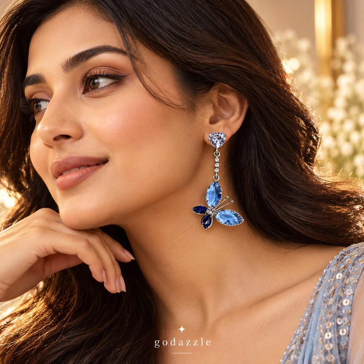 Blue Butterfly Earring