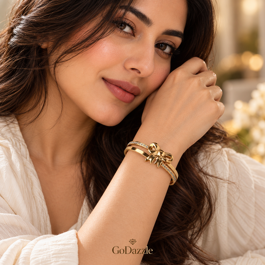 Faaiza Gold Kada Bracelet IC - GoDazzle