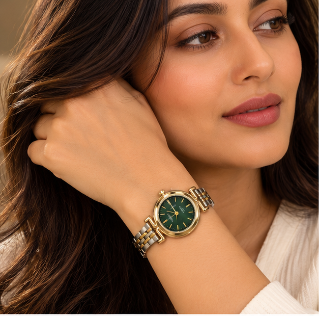 Fossil Dupe Golden Watch Green Dial