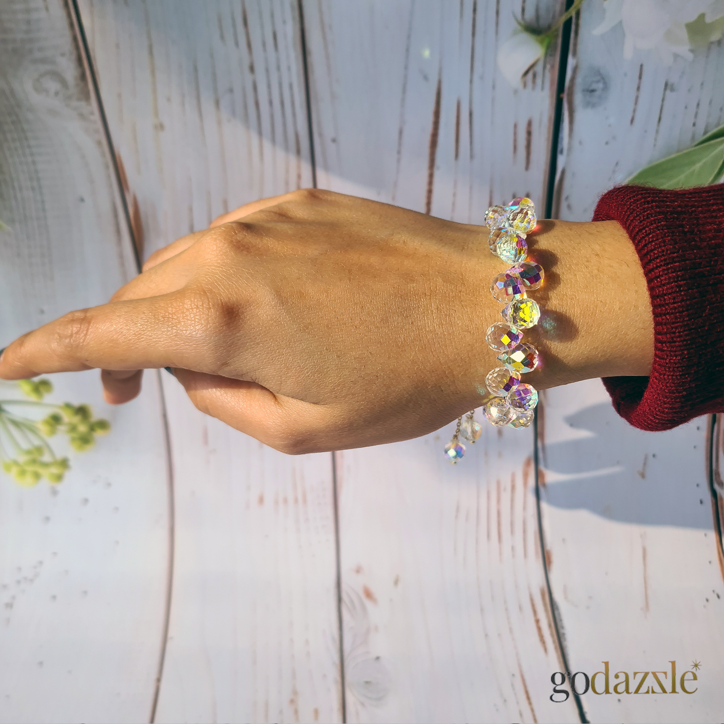 Clear Crystal Charm Bracelet - GoDazzle