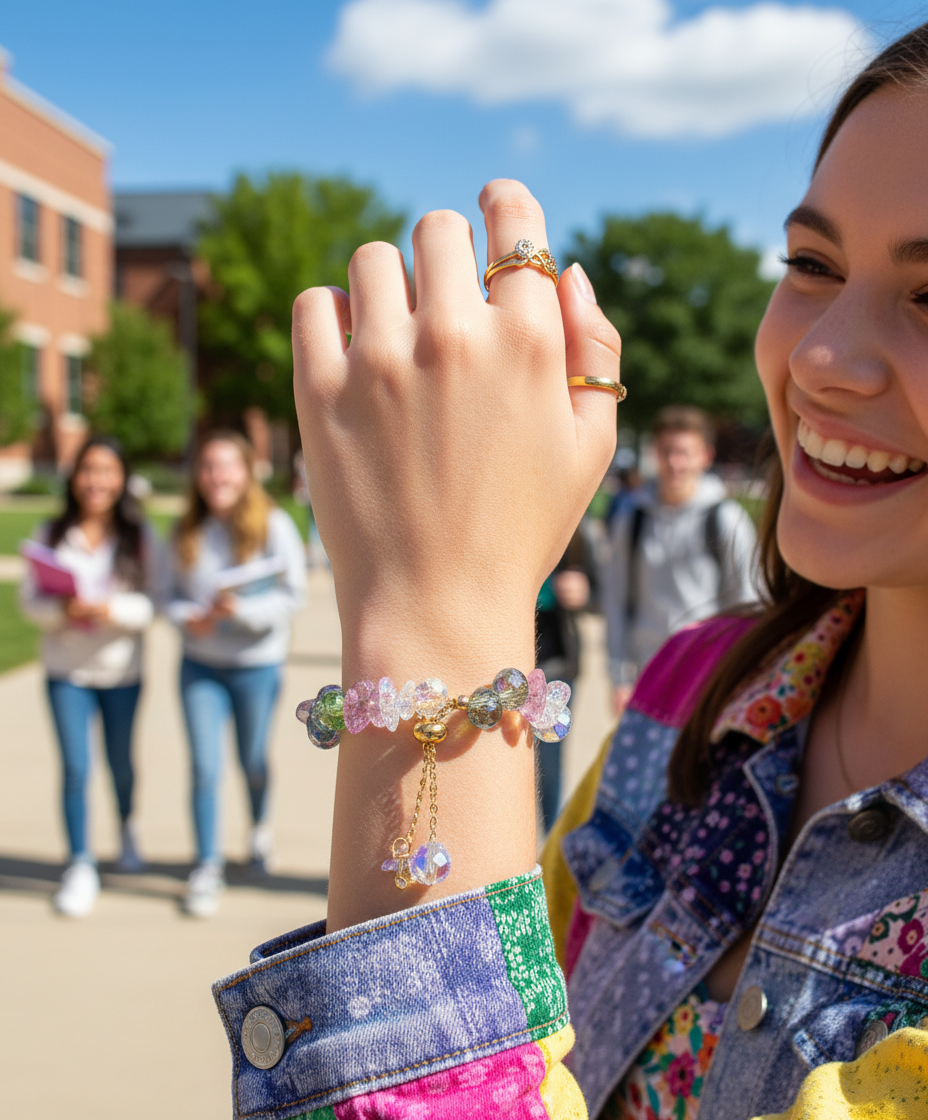 Multi Color Crystal Charm Bracelet - GoDazzle