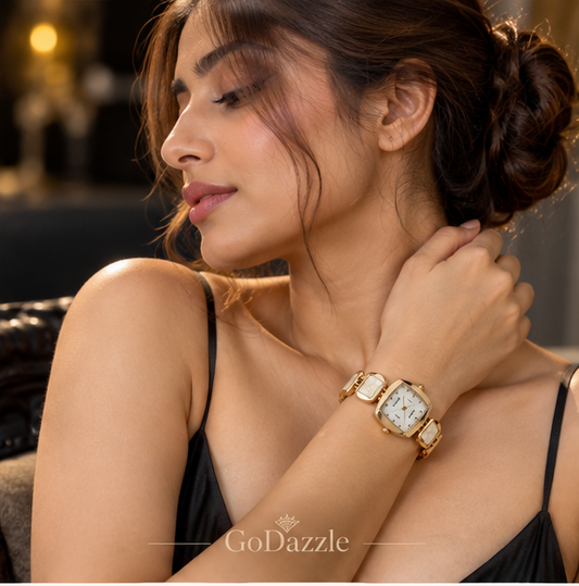 Snowwhite Watch with white Dial - GoDazzle