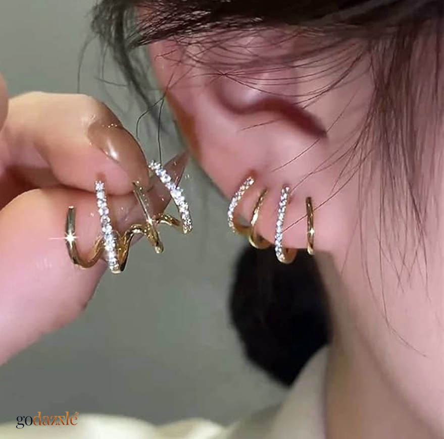 Four Claw Jacket Earring - GoDazzle