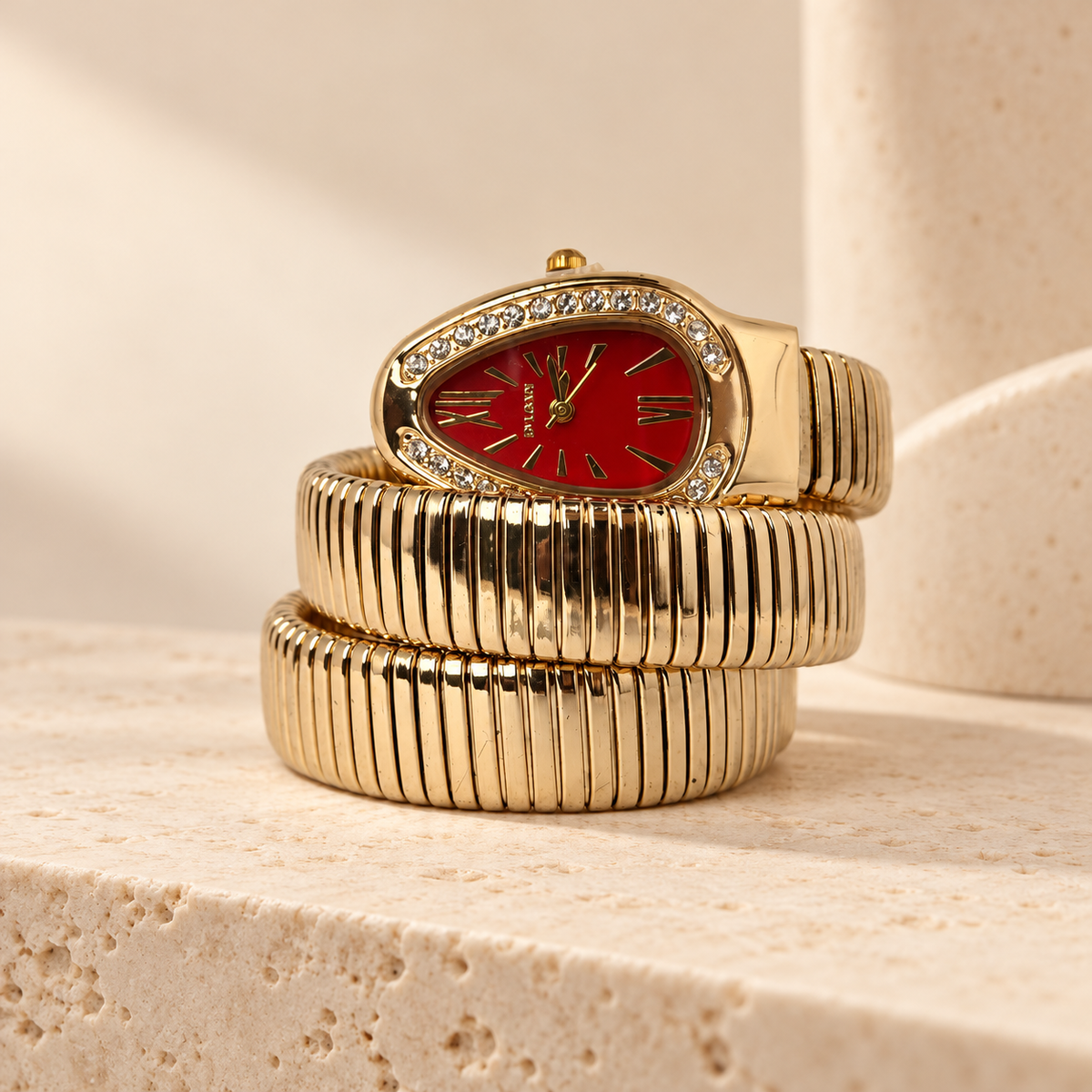 Serpentine Snake Watch (Red)