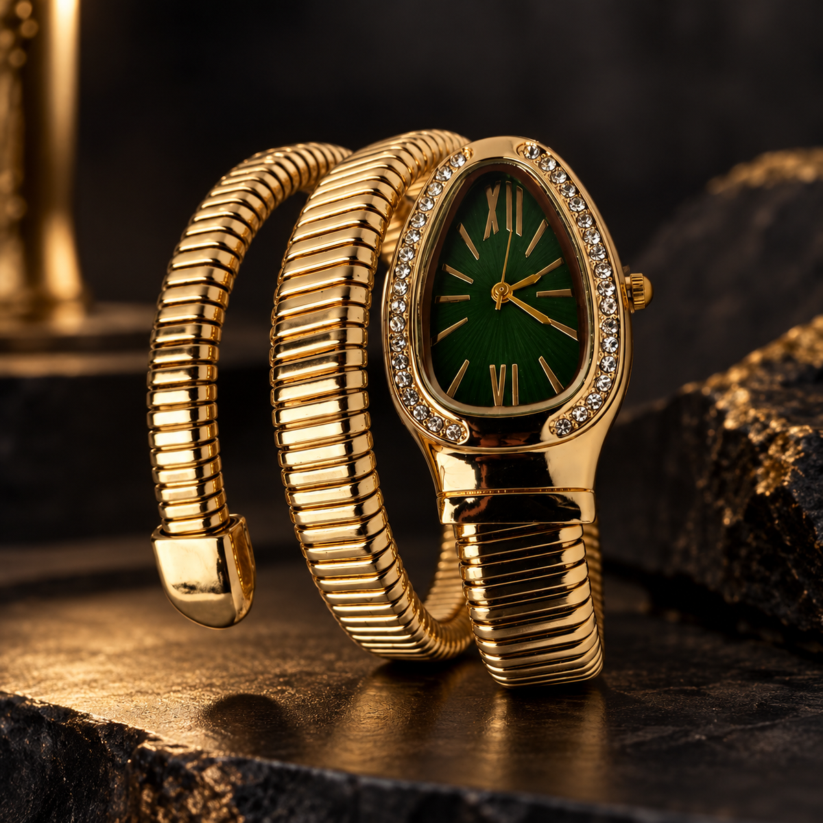 Serpentine Snake Watch (Green)