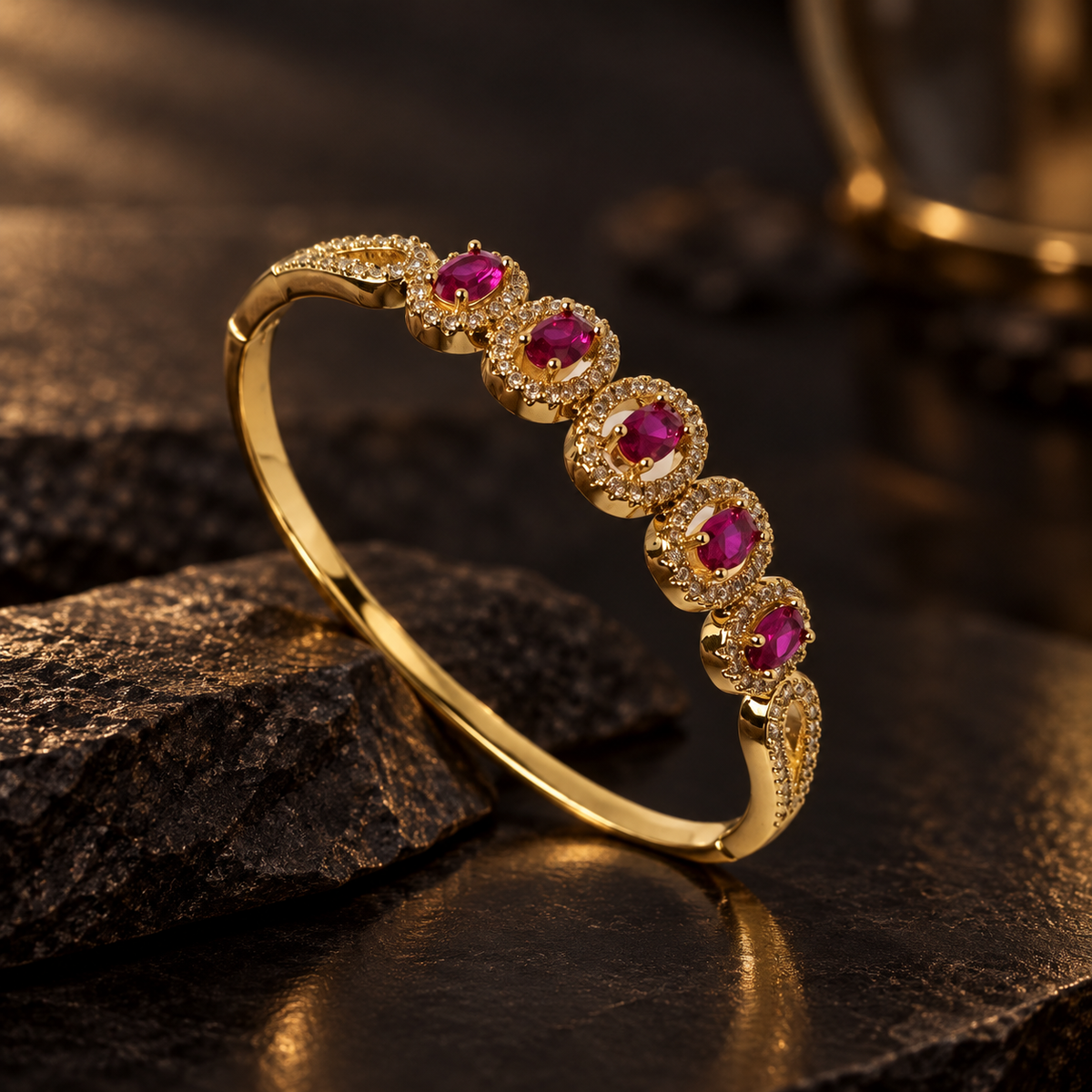 Faaiz Gold Kada Bracelet IC