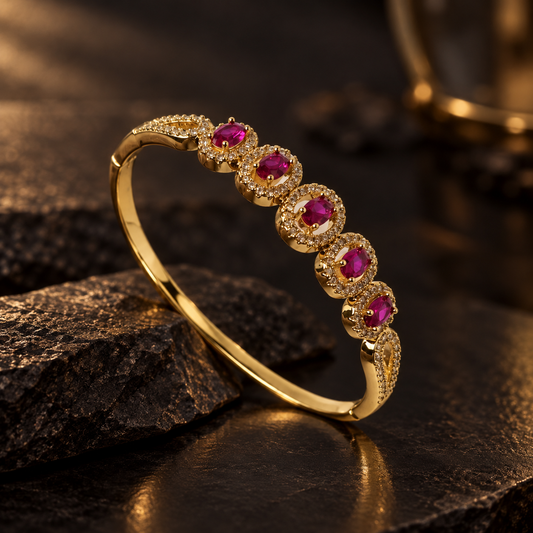 Faaiz Gold Kada Bracelet IC - GoDazzle