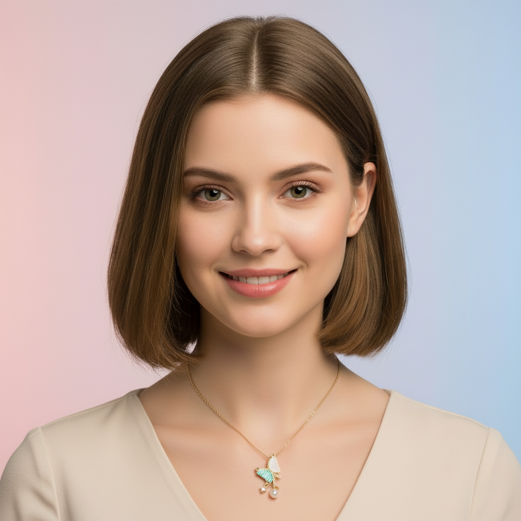 Pink & Blue Butterfly Chain - GoDazzle