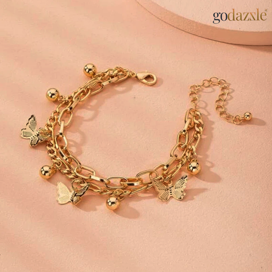 Butterfly Gold Braclet - GoDazzle