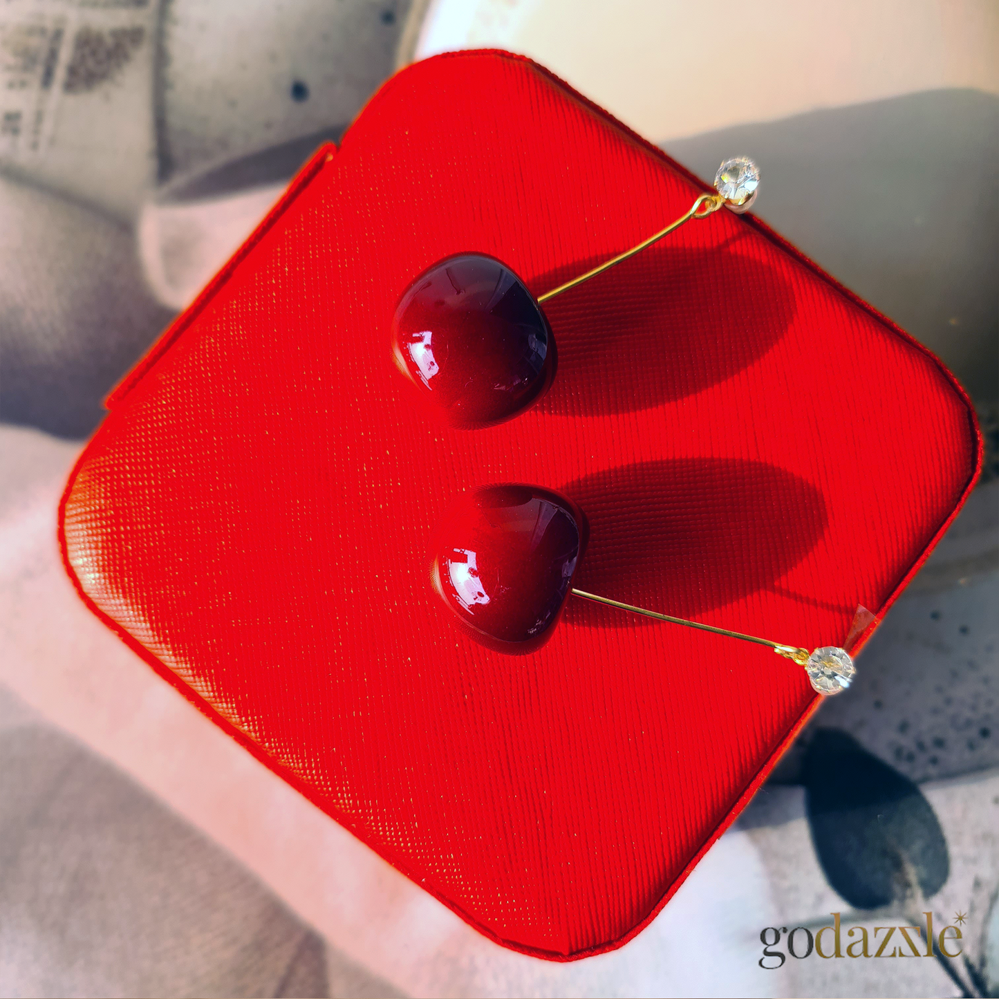 Quirky Cherry Drop Earring - GoDazzle