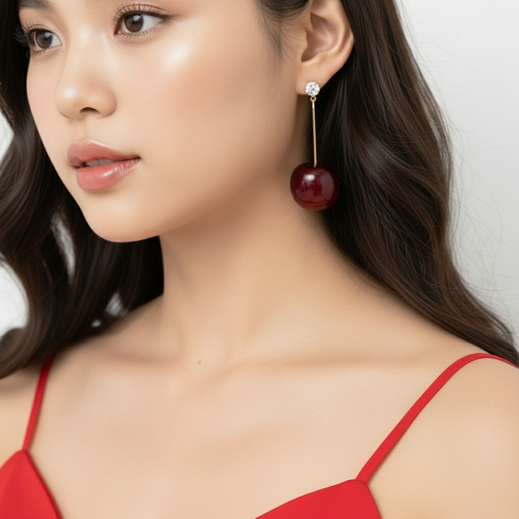 Quirky Cherry Drop Earring - GoDazzle
