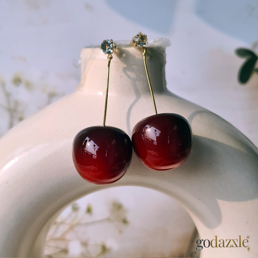 Quirky Cherry Drop Earring