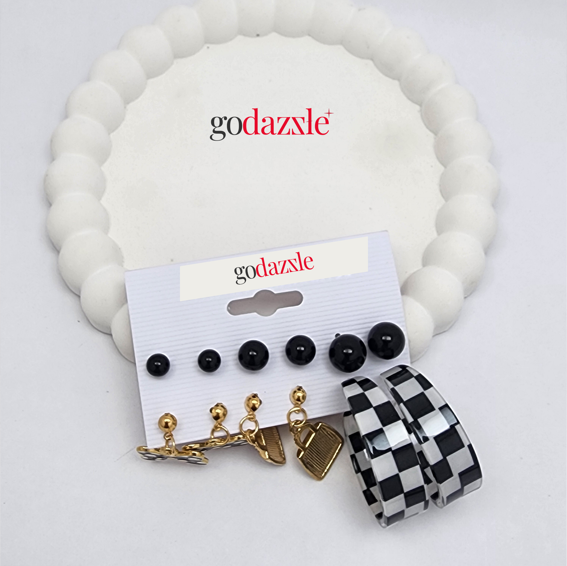 Checkmate Combo earrings - GoDazzle