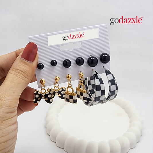 Checkmate Combo earrings - GoDazzle