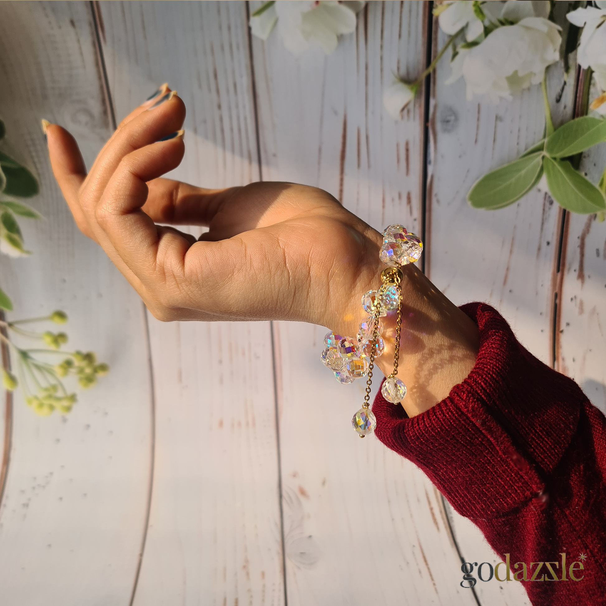 Clear Crystal Charm Bracelet - GoDazzle