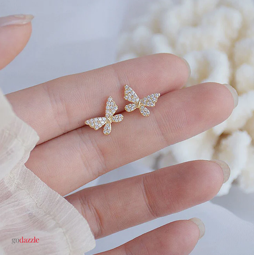 Earclip Butterfly Single Chain  Earrings - GoDazzle
