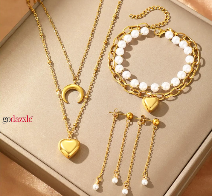 Queen's Necklace with Earring And Bracelet - GoDazzle