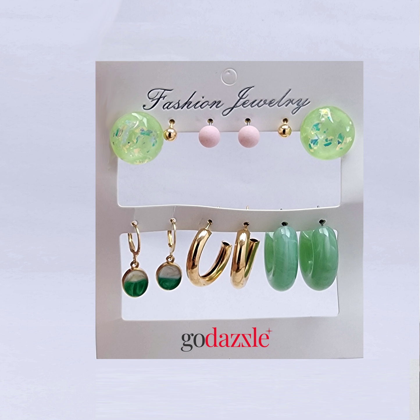 Emrald Green Earrings Comb - GoDazzle