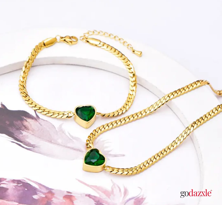 Alice Gold Chain & Bracelet - GoDazzle