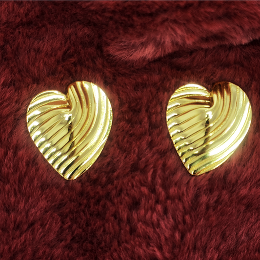 Golden Heart Studs - GoDazzle