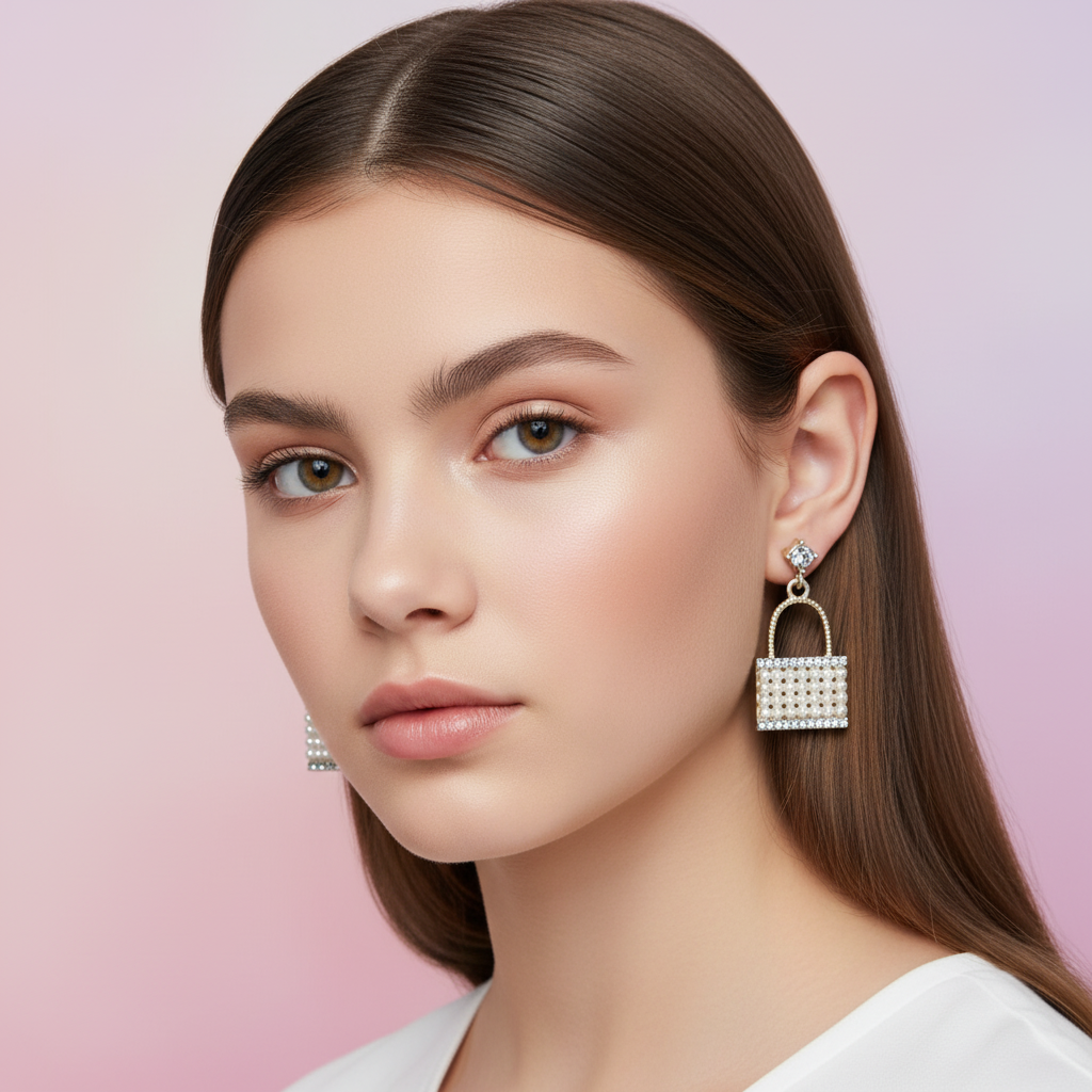 Lock Hanger Earring - GoDazzle