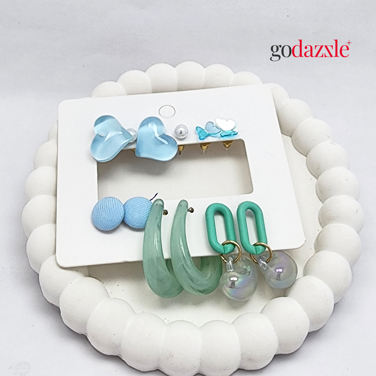 Mint Blu Earrings Comb - GoDazzle