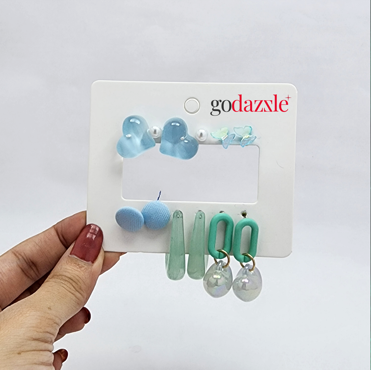 Mint Blu Earrings Comb - GoDazzle