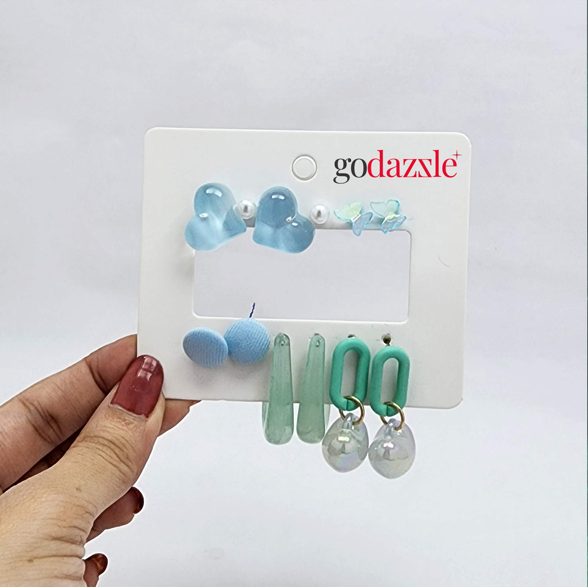 Mint Blu Earrings Comb - GoDazzle