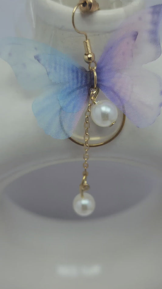 Purple Butterfly & Stud Combo