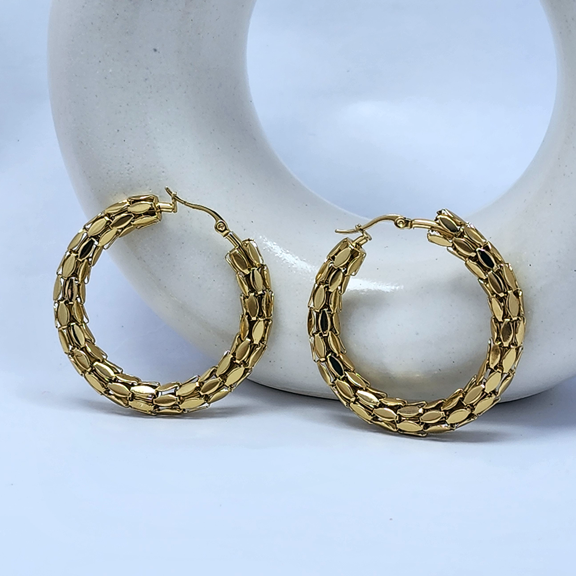 Stella Gold Hoops - GoDazzle
