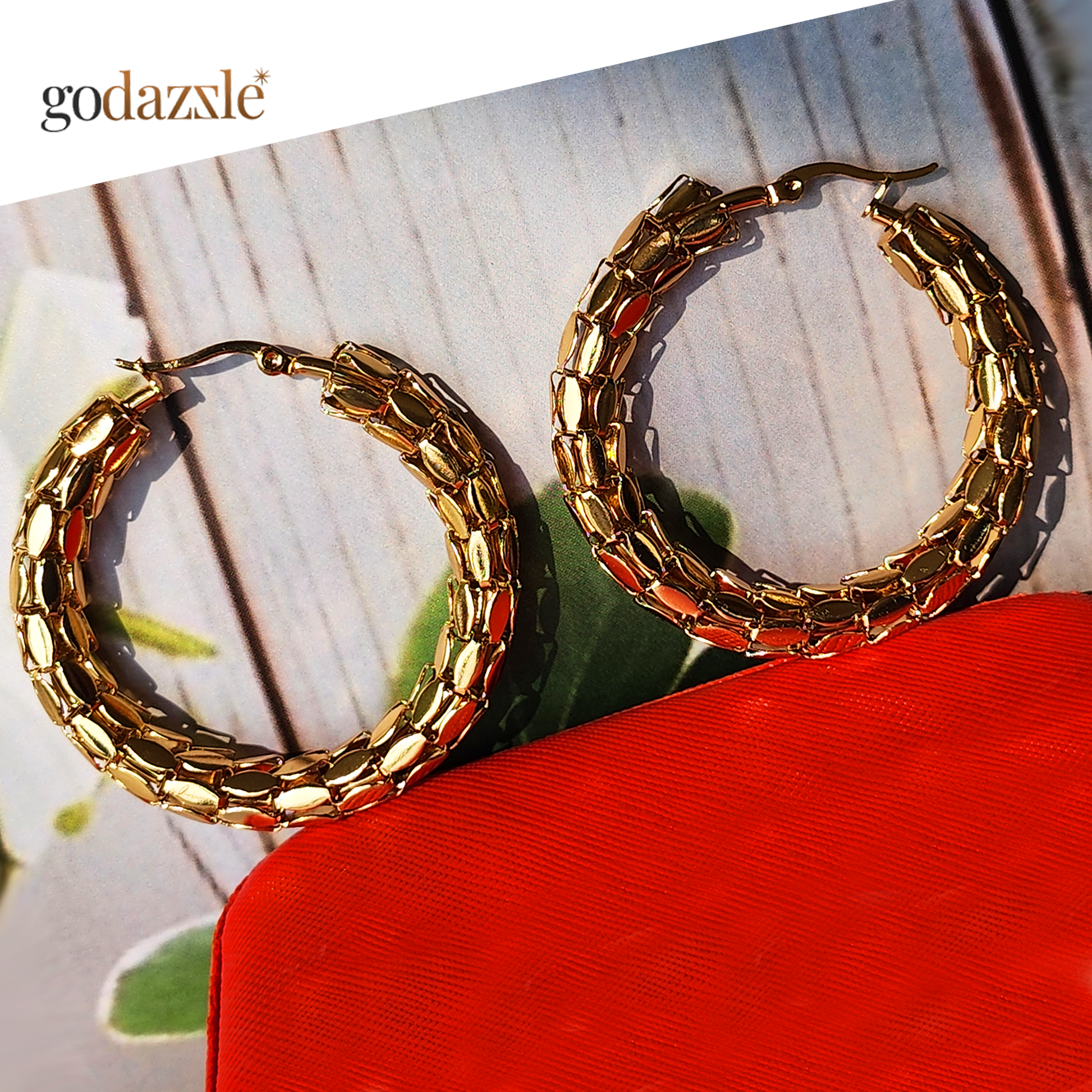 Stella Gold Hoops - GoDazzle