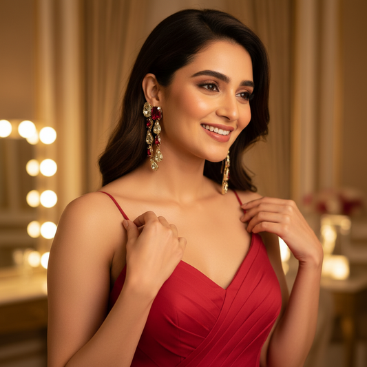 Stella Red Dangler - GoDazzle