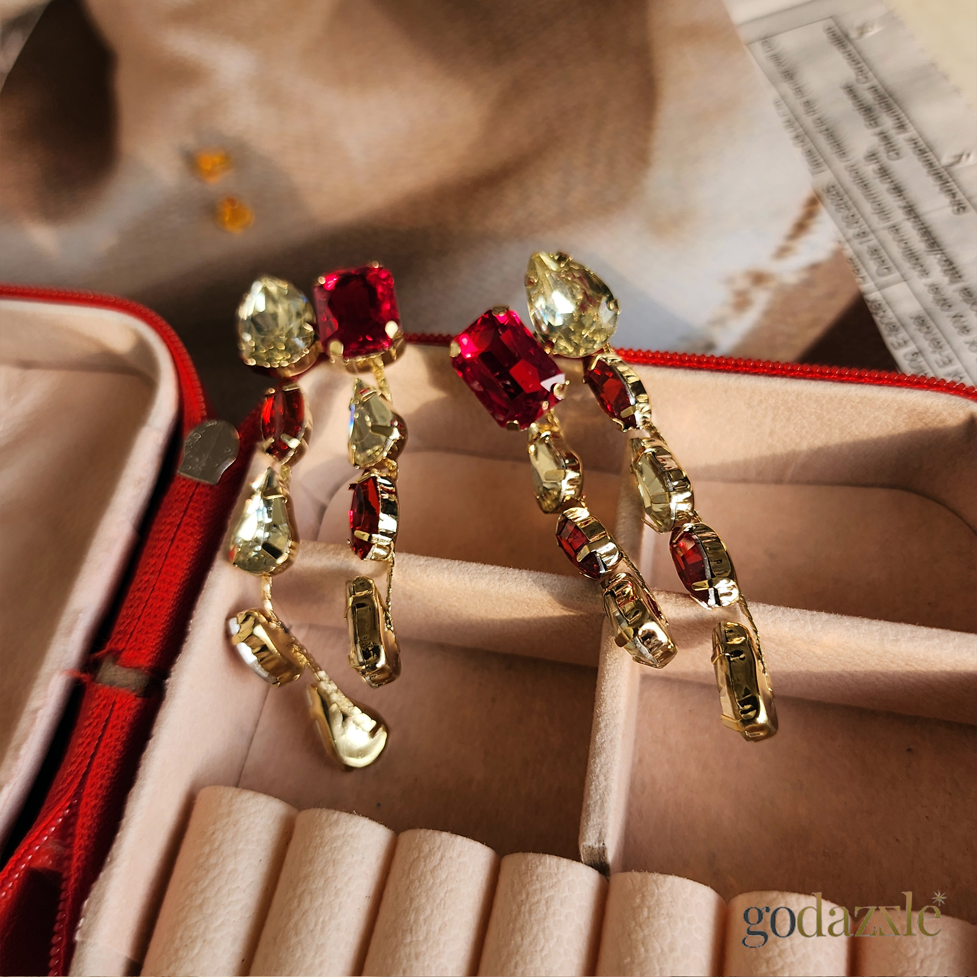 Stella Red Dangler - GoDazzle