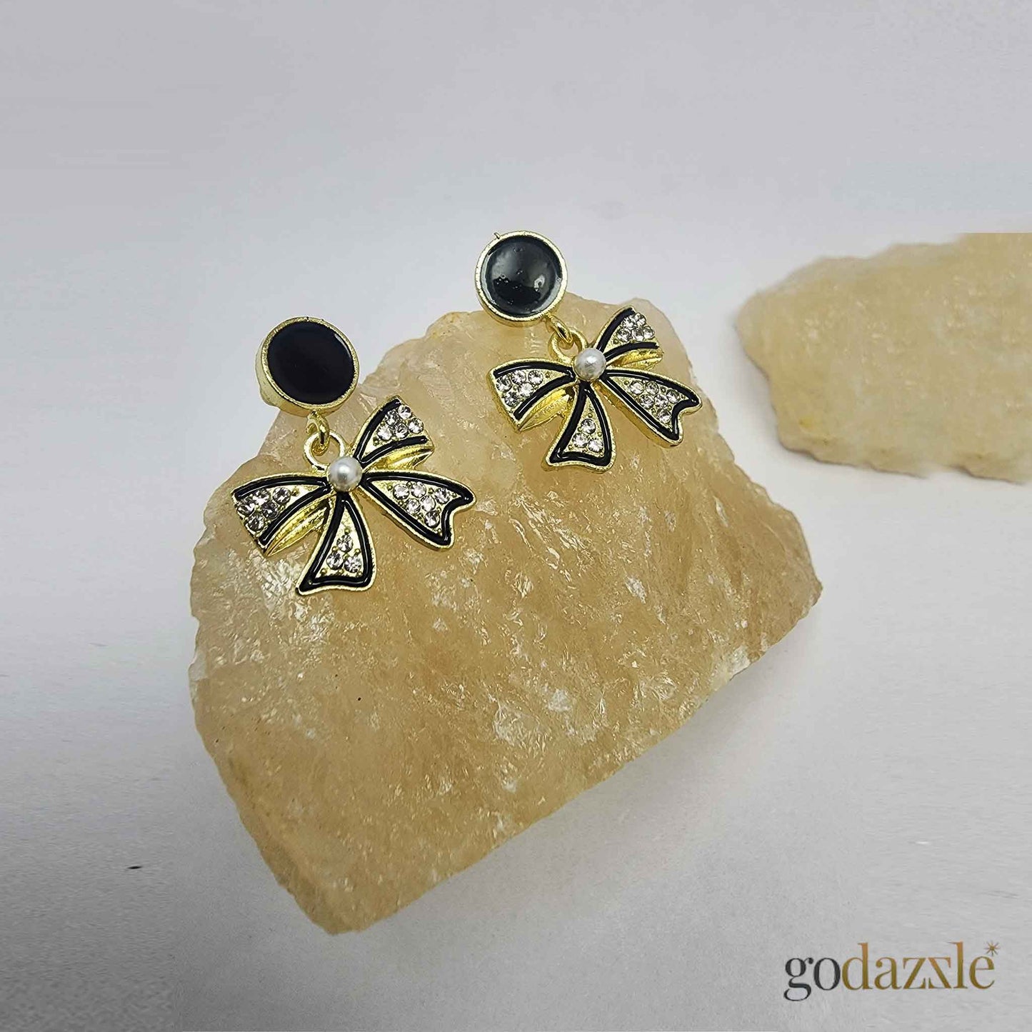 Hannah Dark Bow Drops - GoDazzle