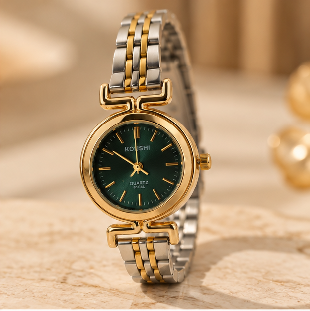 Fossil Dupe Golden Watch Green Dial